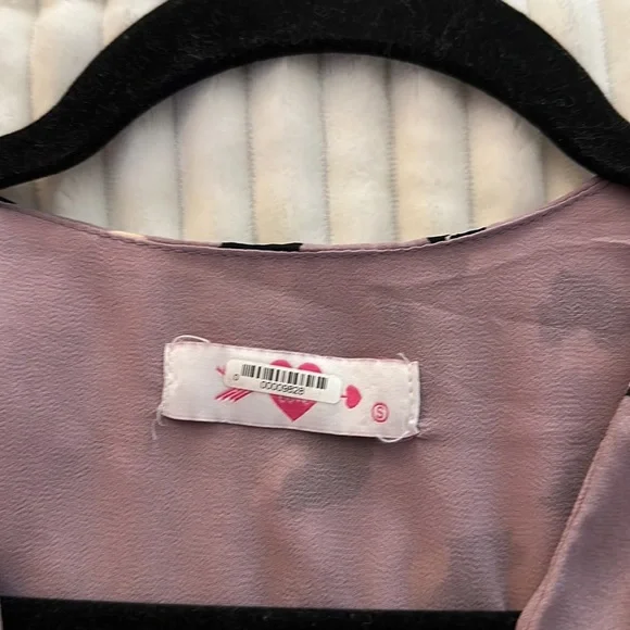 Buddy love purple leopard animal print cross front body suit long sleeve small - Picture 3 of 4